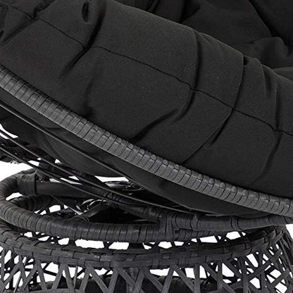 Cozy Swivel Papasan Chair – Plush Round Lounge Chair for Relaxing