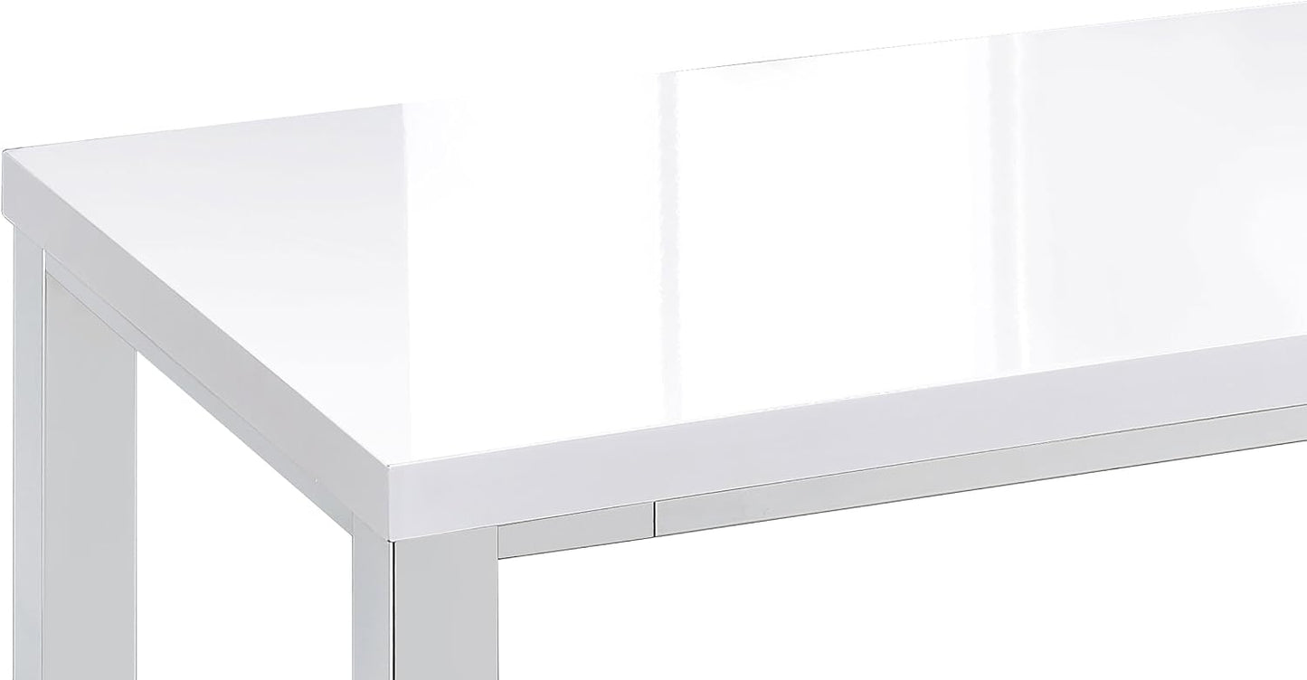 Modern 5-Piece Dining Set – Chrome Table with Contemporary Upholstered Chairs