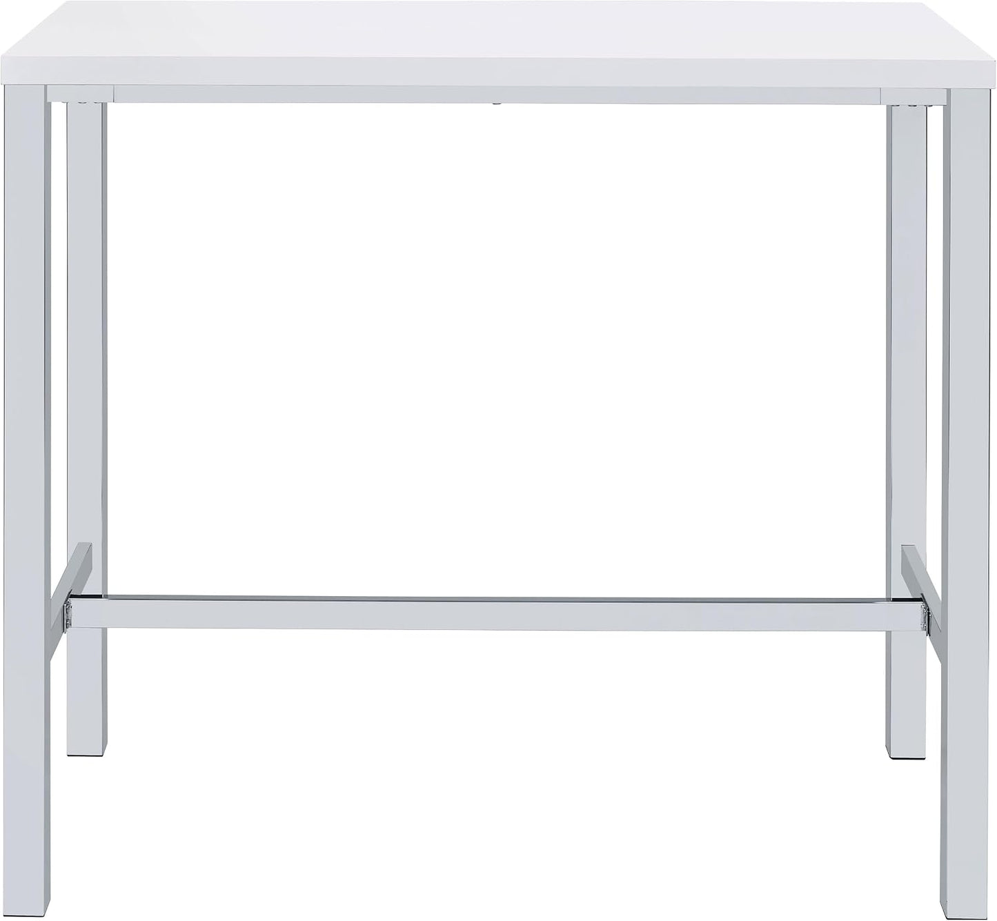 Modern 5-Piece Dining Set – Chrome Table with Contemporary Upholstered Chairs