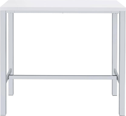 Modern 5-Piece Dining Set – Chrome Table with Contemporary Upholstered Chairs