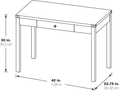 Modern Writing Desk with Storage – Elegant Champagne Finish