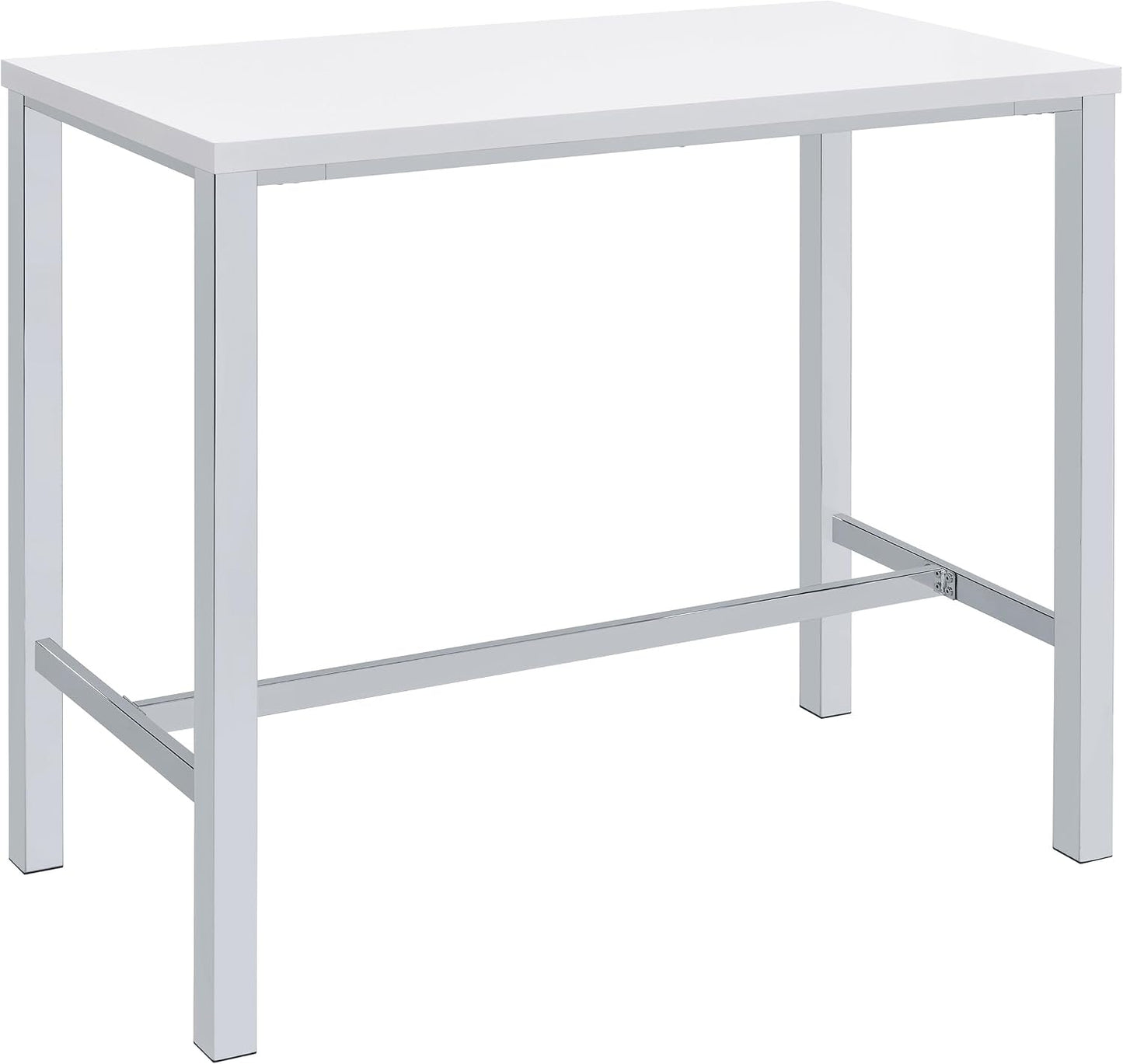 Modern 5-Piece Dining Set – Chrome Table with Contemporary Upholstered Chairs