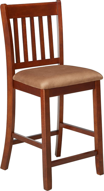 Counter-Height Dining Set – 5-Piece Square Table with 4 Ladder-Back Chairs