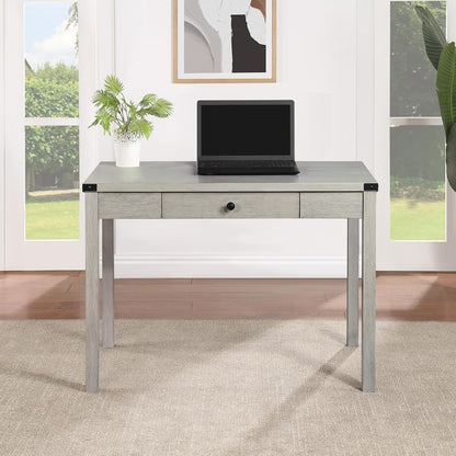 Modern Writing Desk with Storage – Elegant Champagne Finish