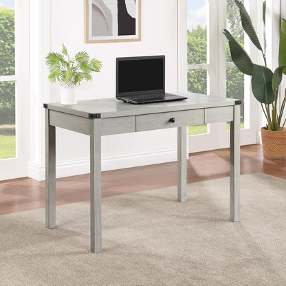 Modern Writing Desk with Storage – Elegant Champagne Finish