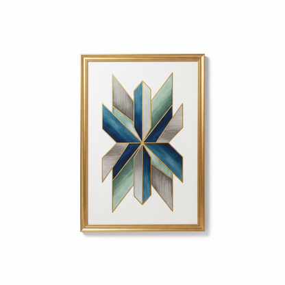 Decorative wall art panel with gold frame