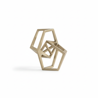Geometric metallic sculpture home decor